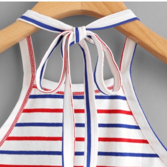 Red, White & Blue Halter Crop Top - Picture 4 of 4